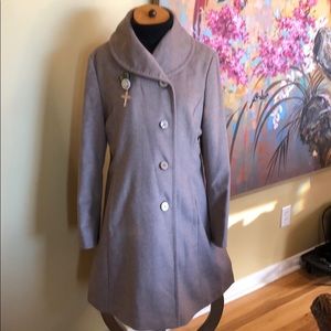 Ellen Tracy Tan Wool Lined Coat Sz. 14